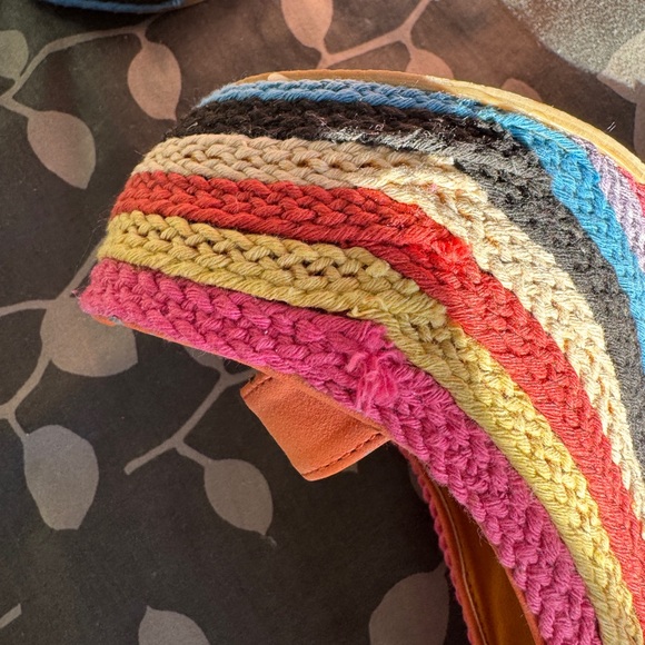 Colorful Striped Wedge Sandals - Picture 10 of 13